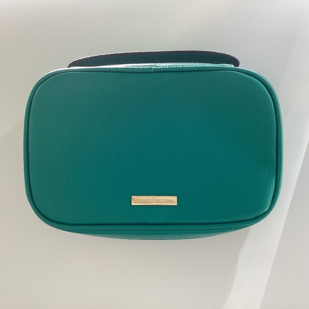 Bobbi Brown vegan leather makeup bag, green